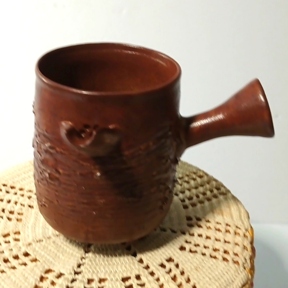 Hand Crafted Brown Ceramic Teapot Art It Looks Like A Creamer But Japanese Style